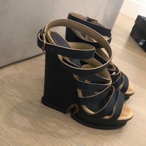 Saint Laurent strait wedge sandal size 37